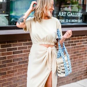 Free People Cut Out Split Hem Dress
